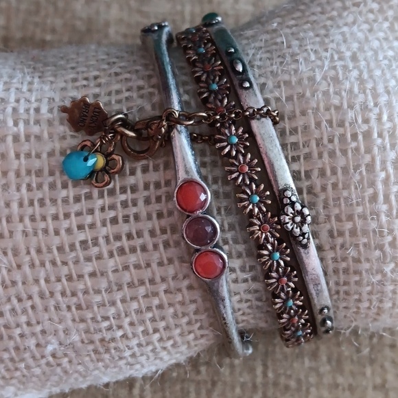 Lucky Brand Gold and Silver Tone Bangle Bracelet - Picture 1 of 8